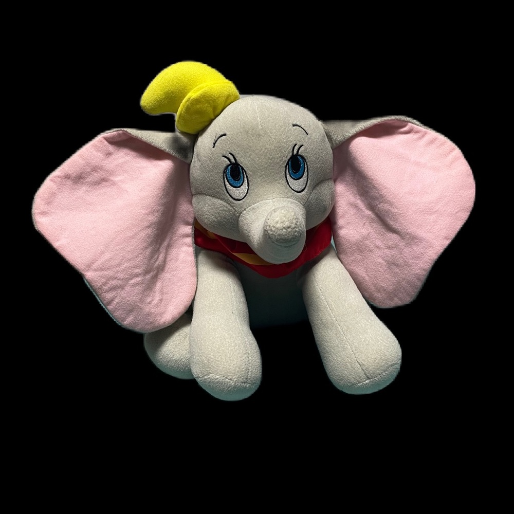Disney Dumbo Plush Large 15" Disney Parks Yellow Hat Stuffed Elephant
